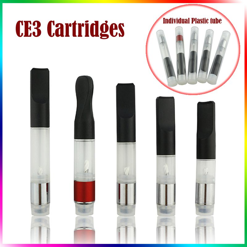 CE3 Vape Cartridge With Individual Plastic Tube Wax Oil Clearomizer O