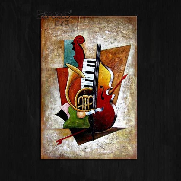 2020 Abstract Musical Instruments Painting 100 Hand Painted Still Life