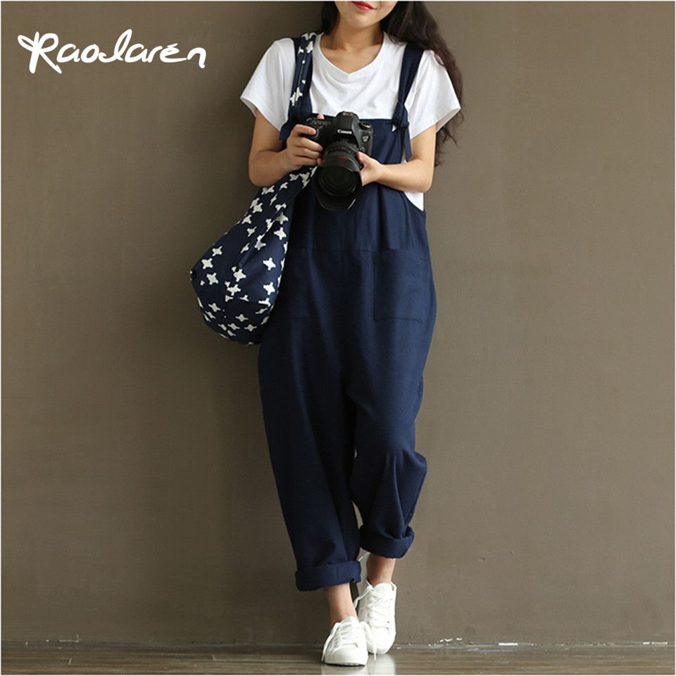 2019 Women Navy Blue Sexy Overalls Large Size Jumpsuit Clothes Rompers