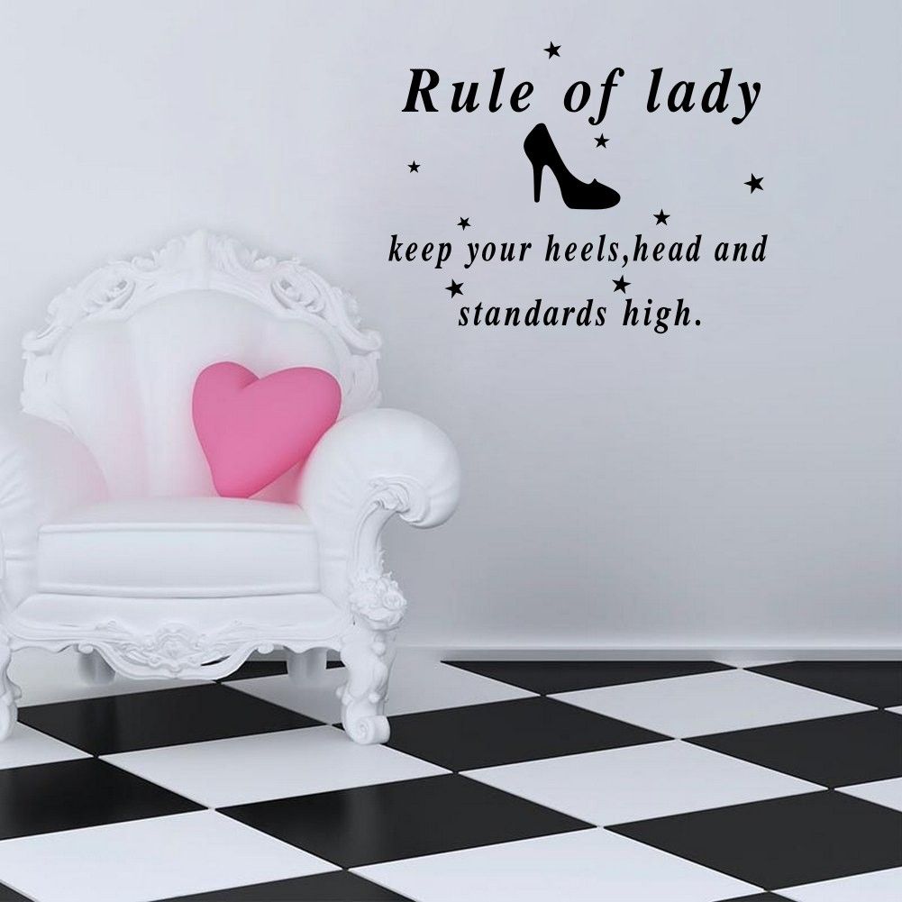 Rule Of Lady Keep Your Heels E Wall Decals For Girls Bedroom Art Rule Of Lady Keep Your Heels E Wall Decals For Girls Bedroom Art Vinyl Stickers Various Color Sticker Decorative