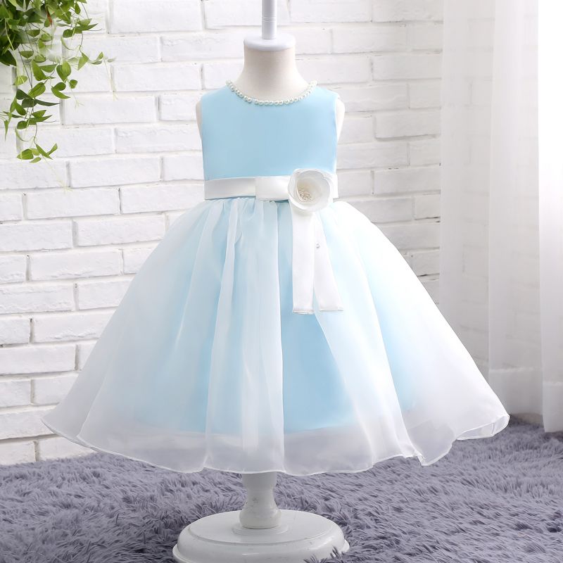 pale blue flower girl dress