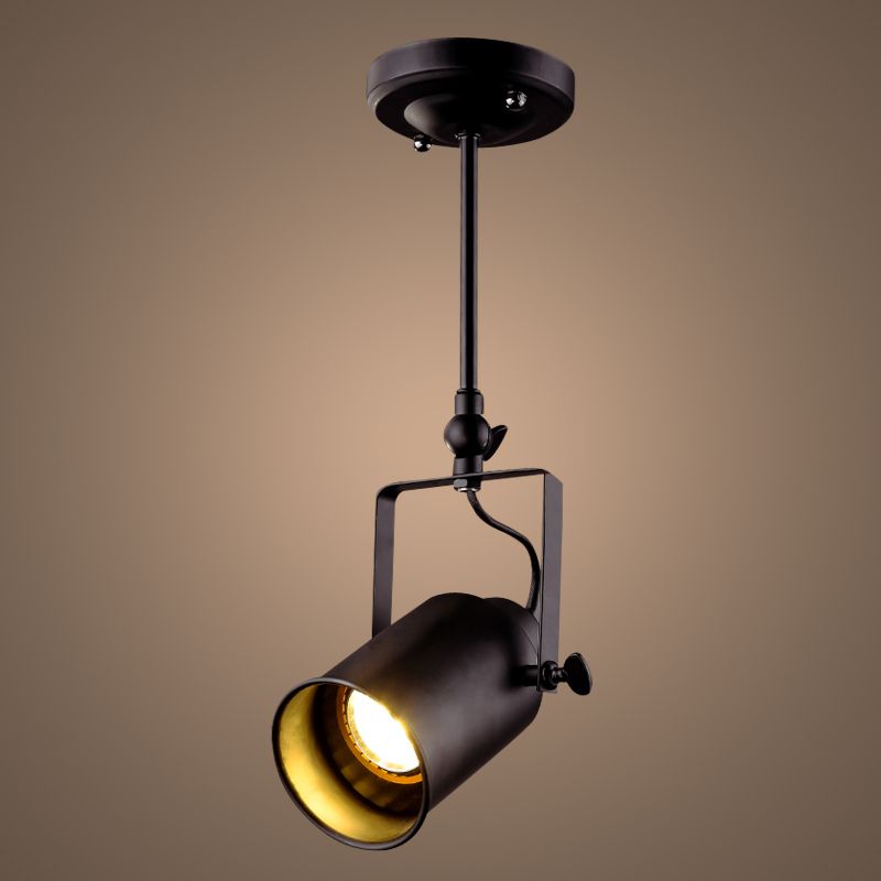 Vintage Led Ceiling Light Loft Black Metal Lamp Shade Cafe Coffee Cloth Drop Fixture Lighting