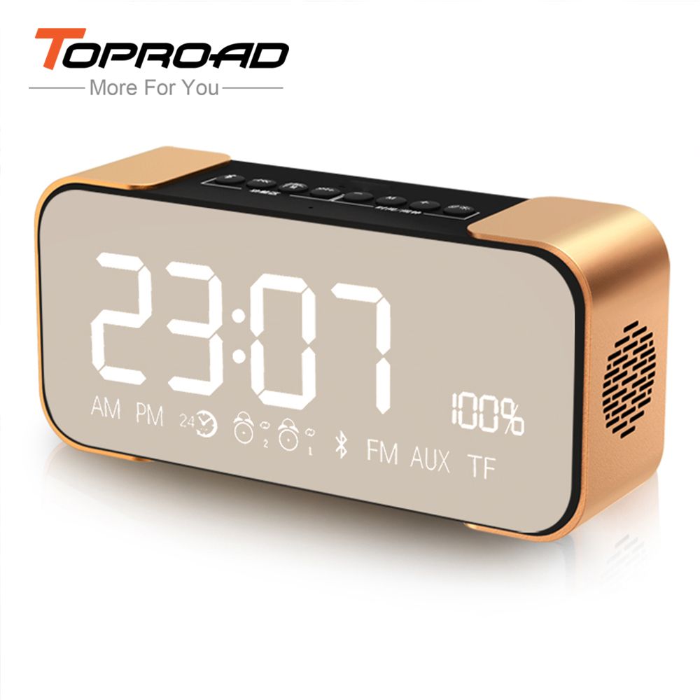 Portable Bluetooth Speaker Wireless Stereo Soundbox Time Portable Bluetooth Speaker Wireless Stereo Soundbox Time Display Alarm Clock Fm Radio Tf Card Altavoz Speakers For Phones Car Uk Ceiling