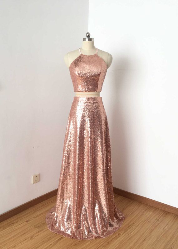 vestidos de fiesta color rose gold