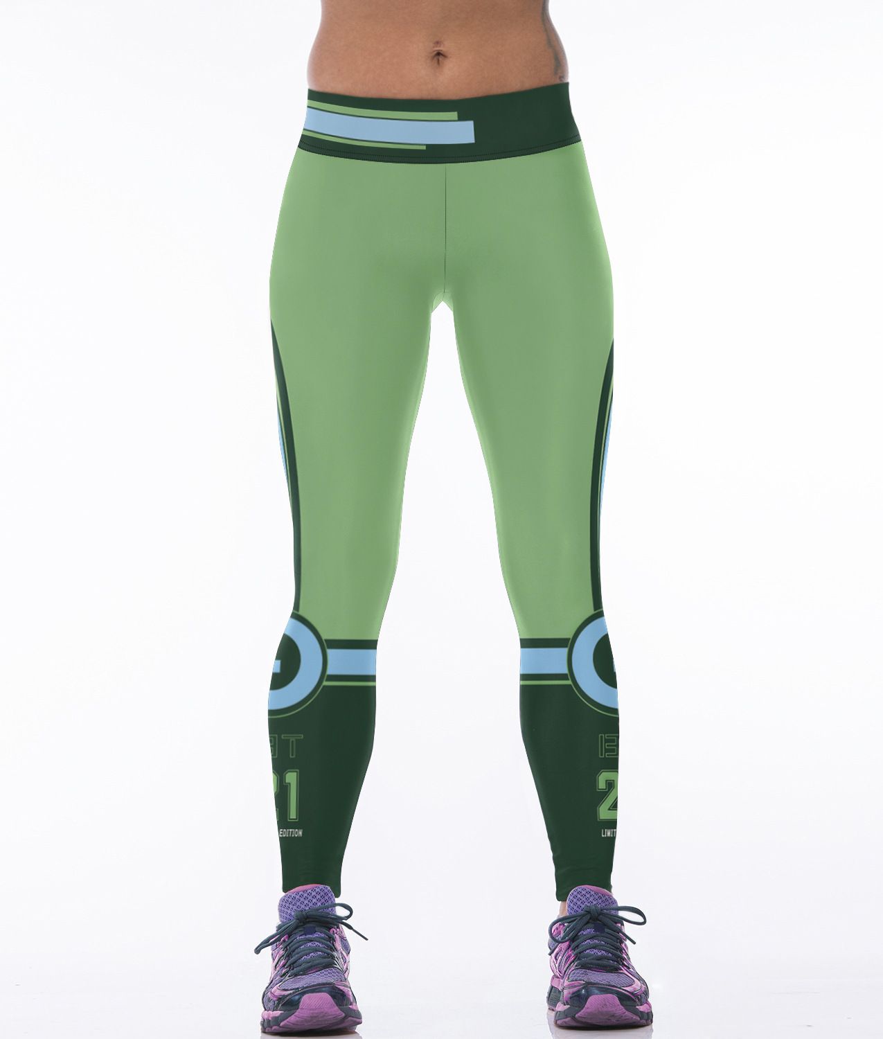 Space Print Pants Matte Blue Leggings Woman Legging