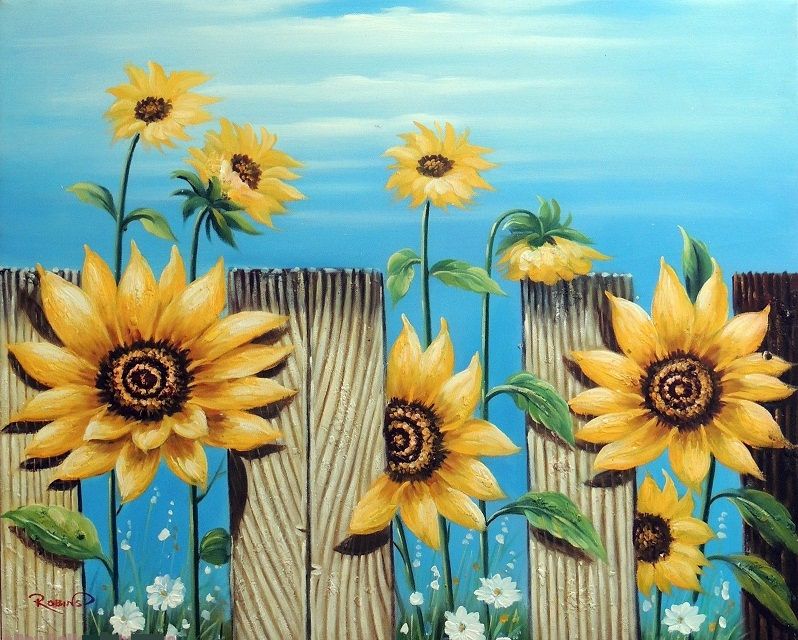 2019 Framed Sunflower Daisy Picket Fence Fl Art Hand Painted 2019 Framed Sunflower Daisy Picket Fence Fl Art Hand Painted Scenery Oil Painting Thick Canvas Multi Size Available J012 From Coffee Starbucks