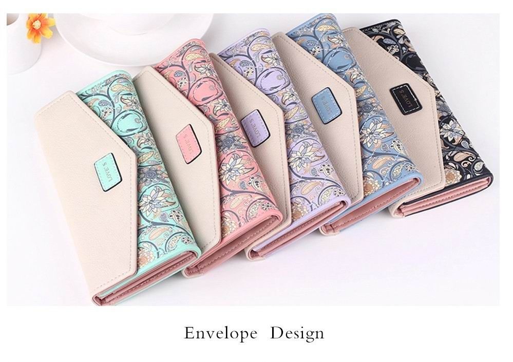 2017 Nuevas Flores de Moda Sobre de Las Mujeres Cartera de la Venta Caliente Carteras de Cuero Largas Populares Monedero Del Monedero Ocasional de Las 2017 Nuevas Flores de Moda Sobre de Las Mujeres Cartera de la Venta Caliente Carteras de Cuero Largas Populares Monedero Del Monedero Ocasional de Las
