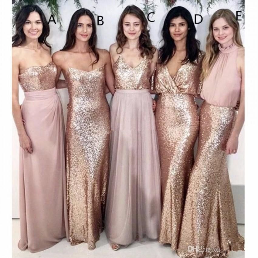 Modest Blush  Pink  Beach  Wedding  Bridesmaid  Dresses  with 