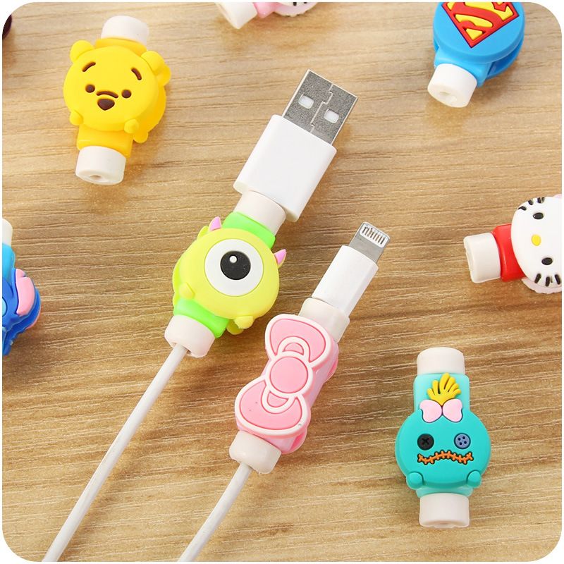 2019 Cute Lovely Cartoon Long Cable Protector USB Cable Winder Cover