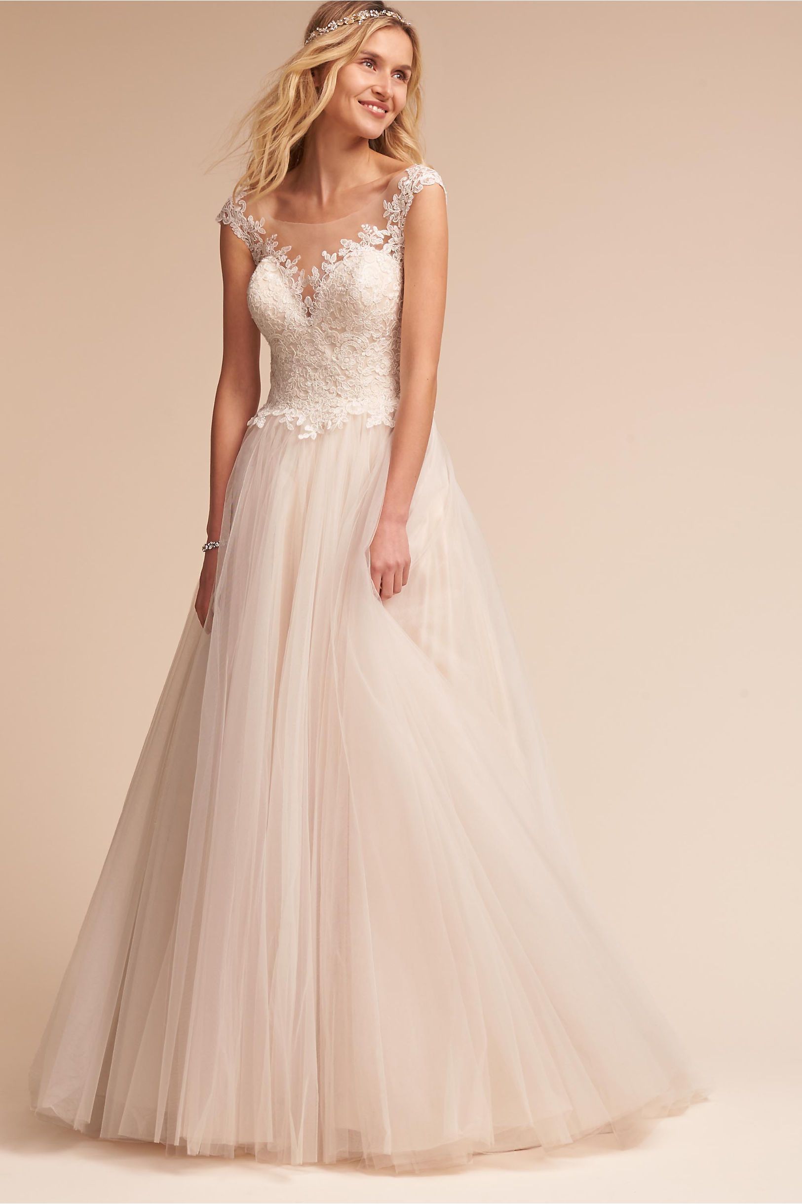 soft a line wedding dress
