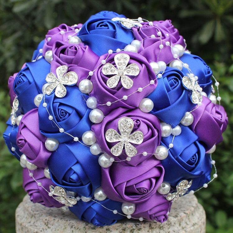 Purple And Royal Blue Wedding Bridal Bouquets Wedding ...