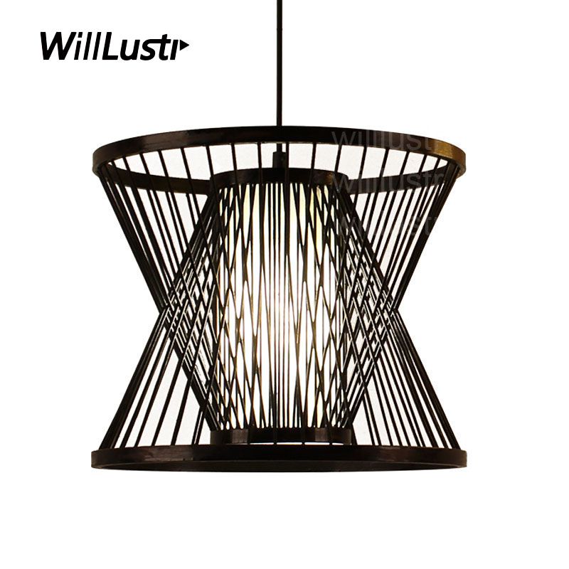 Willr Bamboo Pendant Lamp Wood Suspension Light Post Modern Willr Bamboo Pendant Lamp Wood Suspension Light Post Modern Designer Zen Hanging Lighting Past Hotel Restaurant Nordic Pendants Black