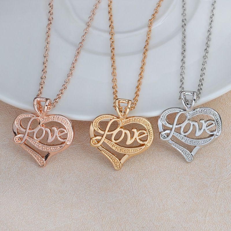 Whole Fashion Silver Gold Plated Love Heart Pendant Necklace Whole Fashion Silver Gold Plated Love Heart Pendant Necklace Best Friend Loves Necklaces For Women Men Xl1165 Chunky From
