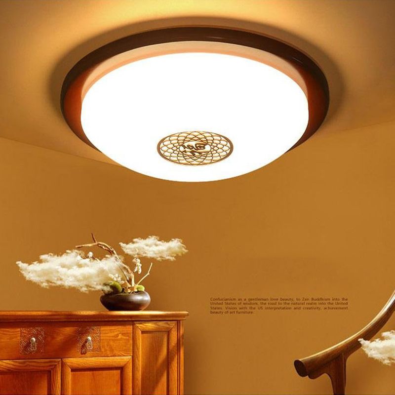 Led Oak Round Ceiling Light Living Dinning Bedroom Study Room Lamp Led Oak Round Ceiling Light Living Dinning Bedroom Study Room Lamp Eye Protect Lamps Indoor Lighting Dome Lights