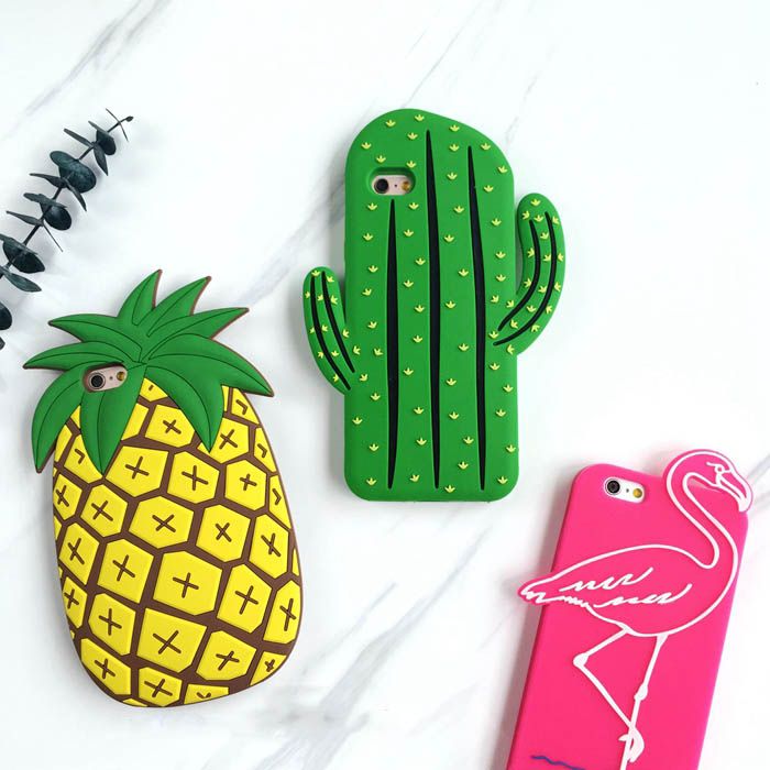 Hot new 3d phone case for iphone 7 7plus flamingo cactus pineapple ... Case in 3d