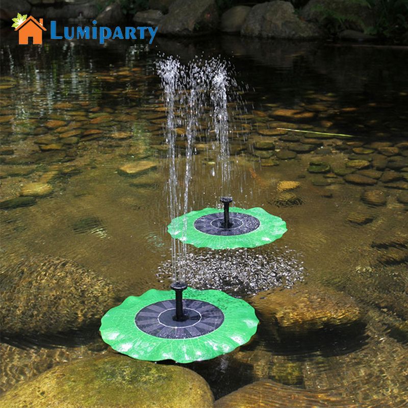 Vente En Gros Pompe à Eau Solaire Lumiparty Imperméable Vert Fontaine Décorative étang Brushless Pompe à Eau Lotus Leaf Portable Pour Jardin