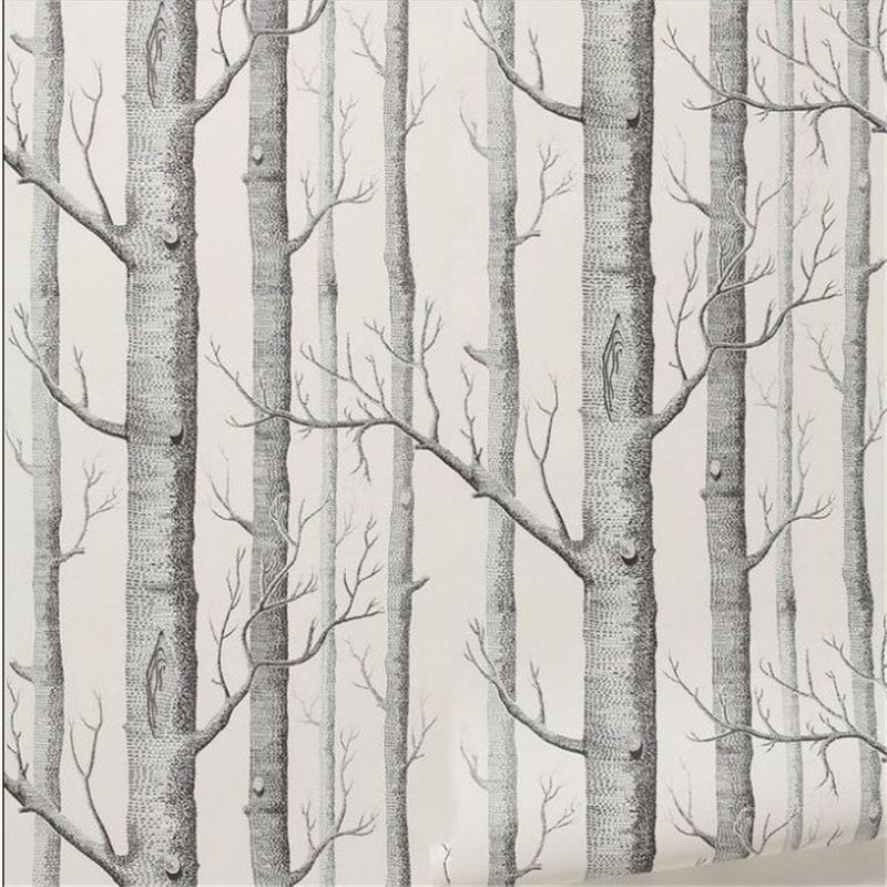 Whole Birch Tree Pattern Non Woven Woods Wallpaper Roll Modern Wall Paper Designer Simple For Living Room Papel De Parede 3d