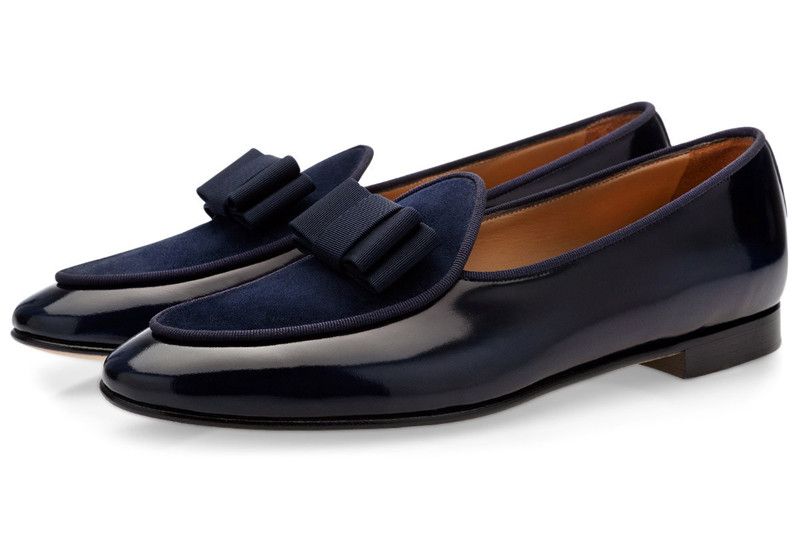 Brand Men Pointed Toe Bow Tie Slip On 