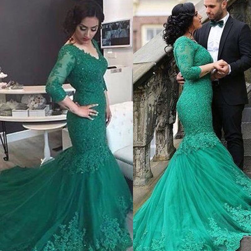 Emerald Green Mermaid Prom Dress