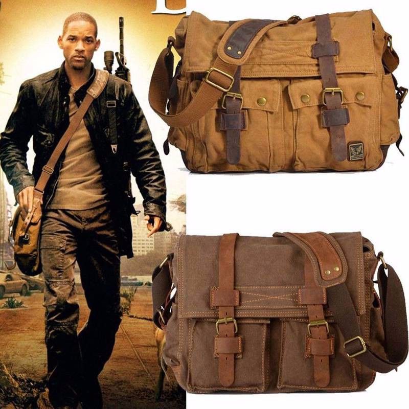 2018 Canvas Crossbody Bag Men Military Army Messenger Bags I AM LEGEND Shoulder Bag Man Casual ...