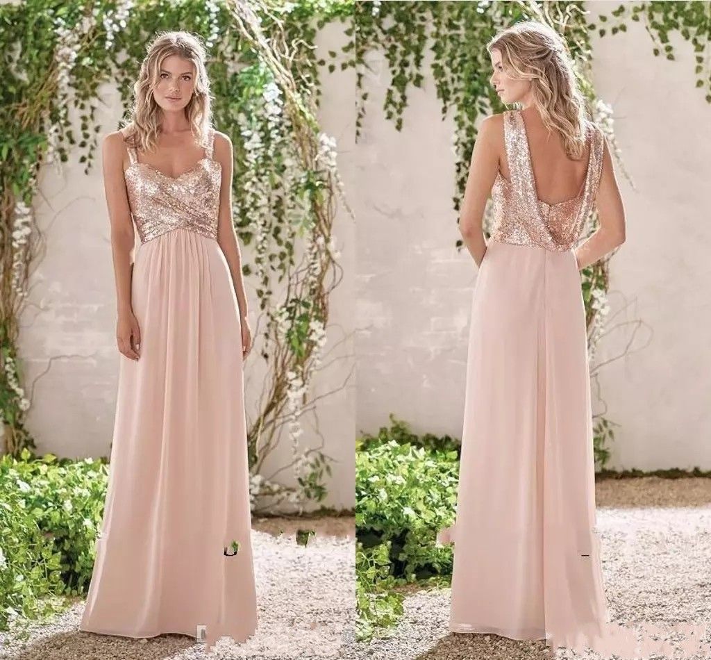 rose gold pink bridesmaid dresses