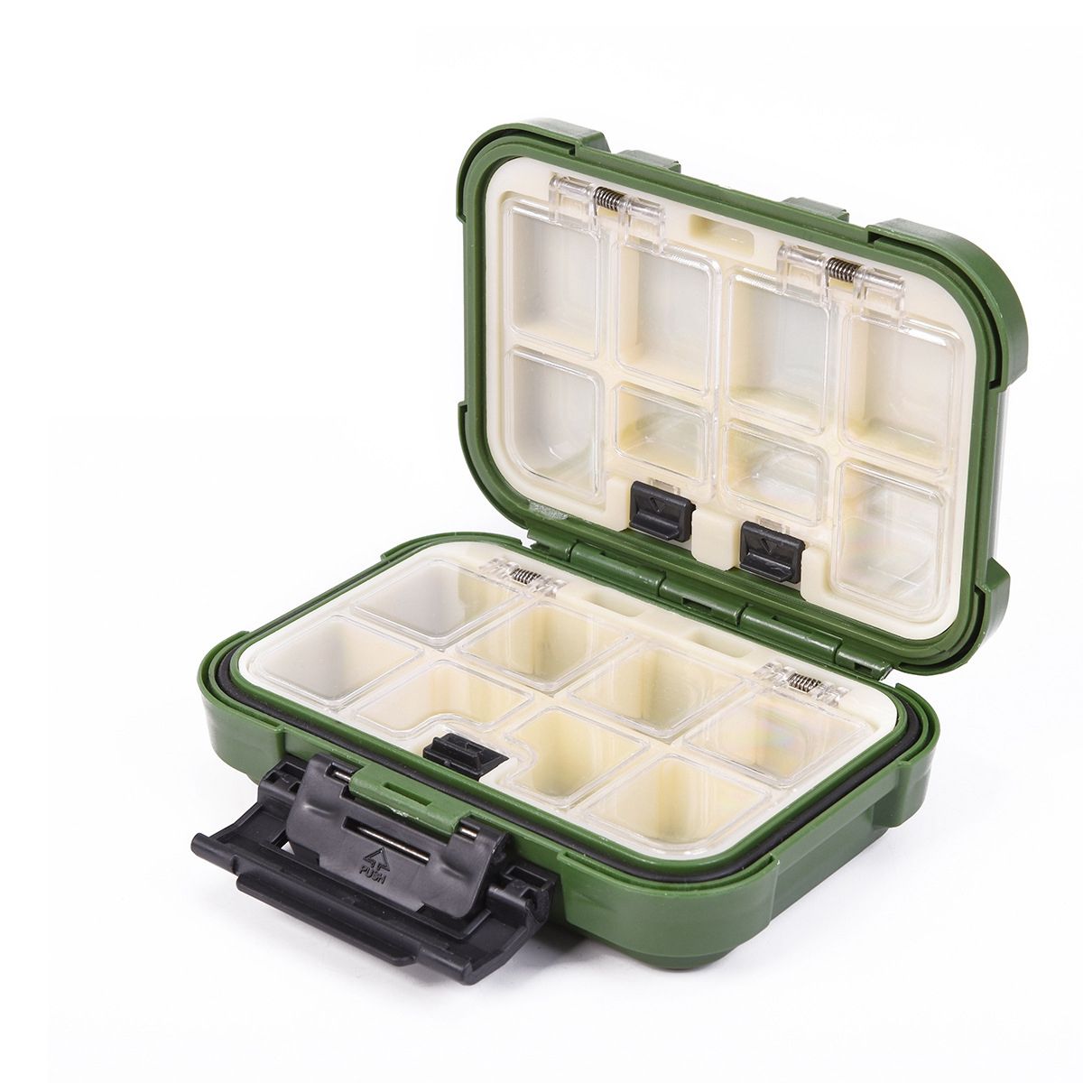 2019 Small Plastic Fishing Tackle Box Portable Size 13*9*4cm Durable Waterproof 16 Compartments