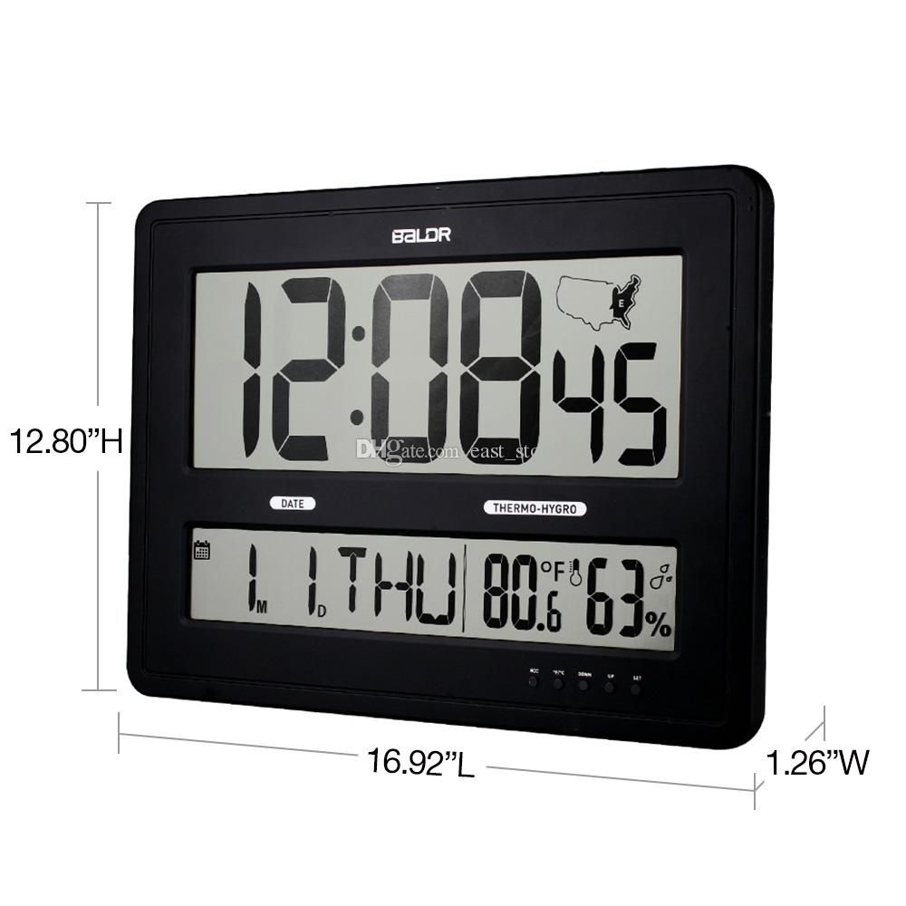 Baldr Jumbo Digital Wall Clocks With Big Time Display Zone Map Baldr Jumbo Digital Wall Clocks With Big Time Display Zone Map Calendar Function Temperature And Humidity Modern Kitchen Clock