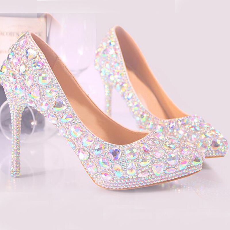 Sapatos De Cristal De Alta Qualidade Apontou Toe Wedding Party Sapatos De  Noiva Mulheres Sapatos De Salto Alto Plus Size Banquete Cinderella Prom  Bombas De Nancywedding, $337,57 | Pt.Dhgate.Com