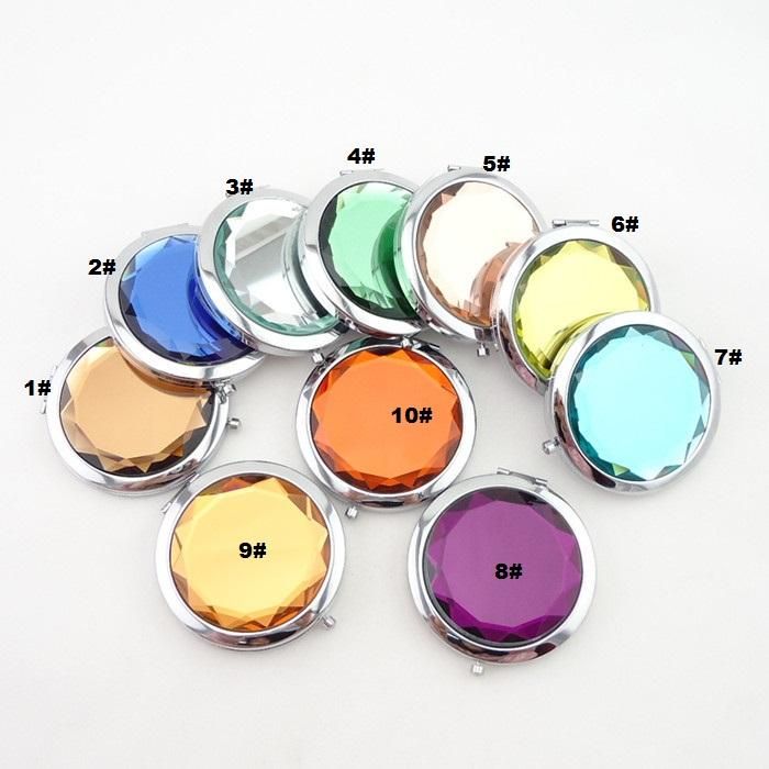 New Arrivals Cosmetic Compact Mirrors Crystal Magnifying Multi Color