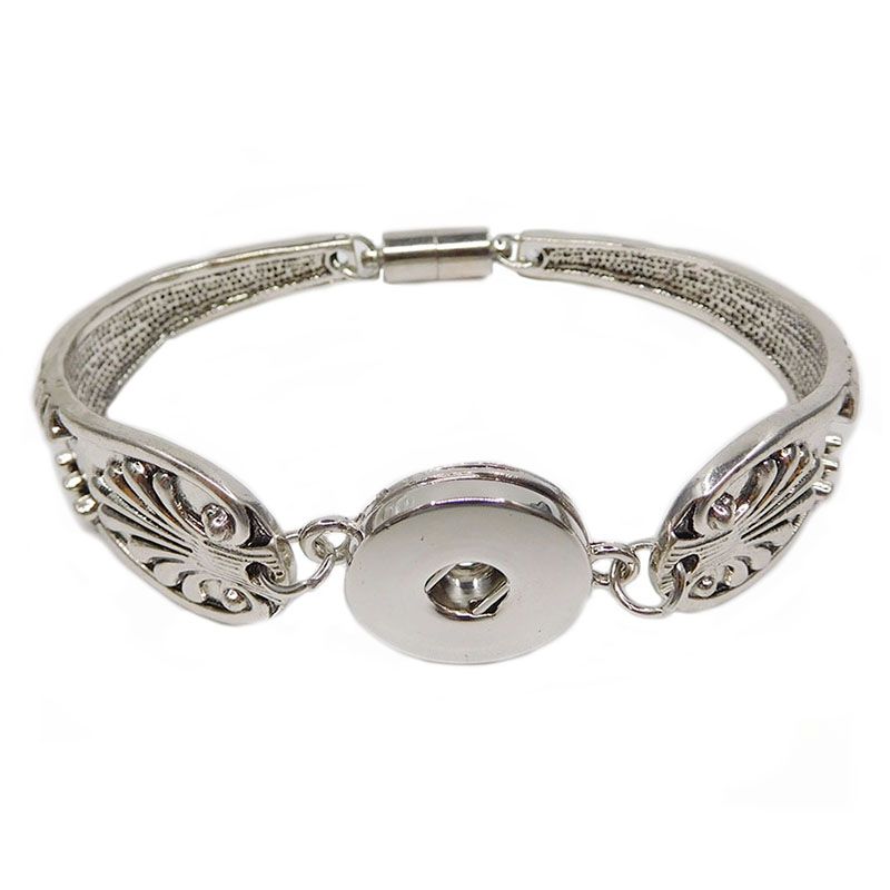 21cm Ginger Snaps Jewelry Snap Bracelets 18MM Fit Snap Button Carve