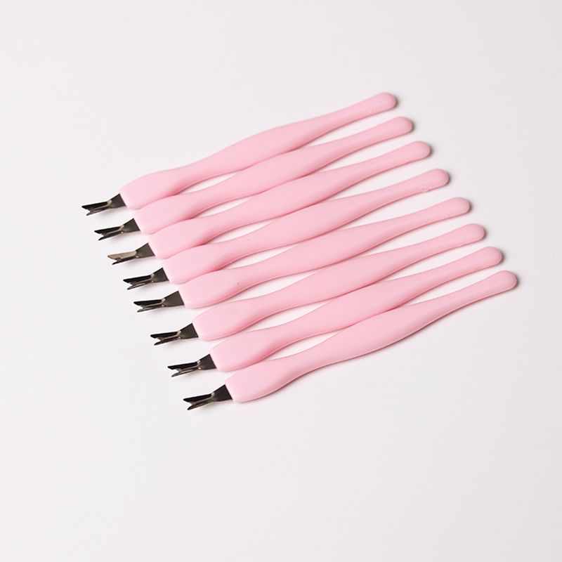 V Shape Blade Cuticle Pusher Trimmer Plastic Handle Stainless Steel