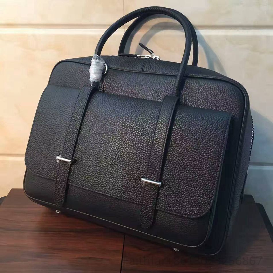 Top Men Leather Attache Briefcase With Strap High Quality Genuine Real ...
