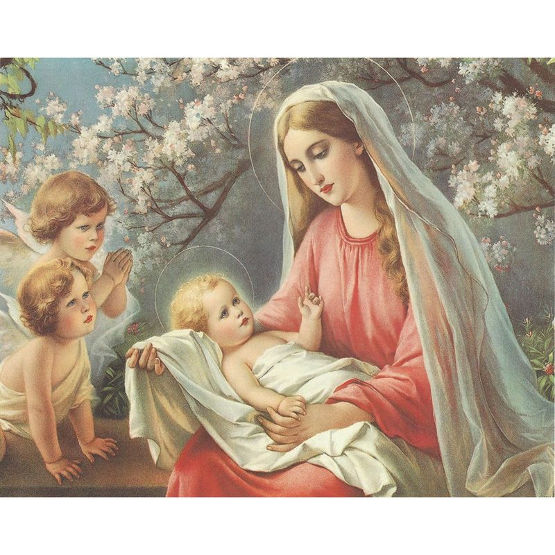 2018 virgin mary child boy girl diy diamond painting embroidery 5d