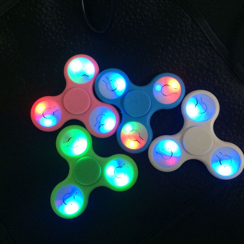 Led Fid Spinner Light Up Hand Spinners Tri Finger Spinning Top