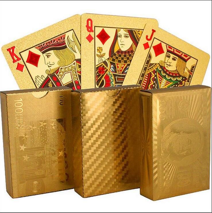 Golden Playing Cards Deck Gold Foil Poker Magic Card Plastic Poker