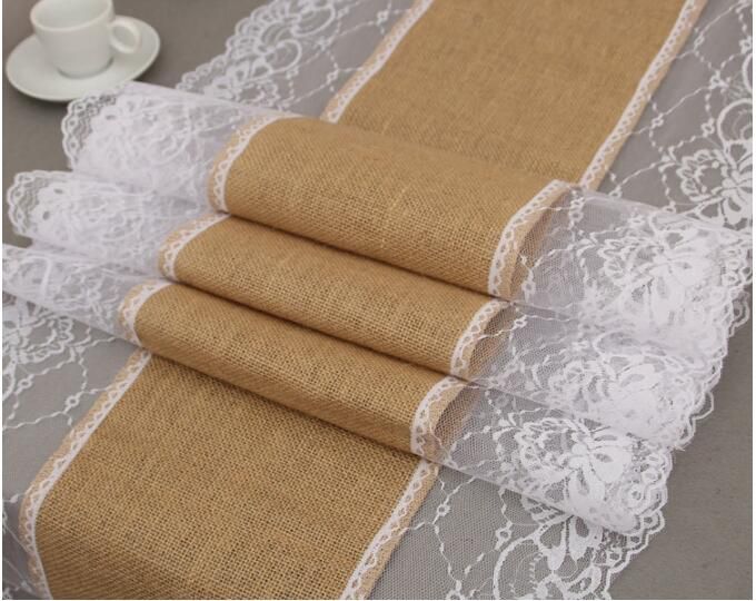 3 Size Pick Jute Hessian Burlap Lace Hessian Table Runner Natural
