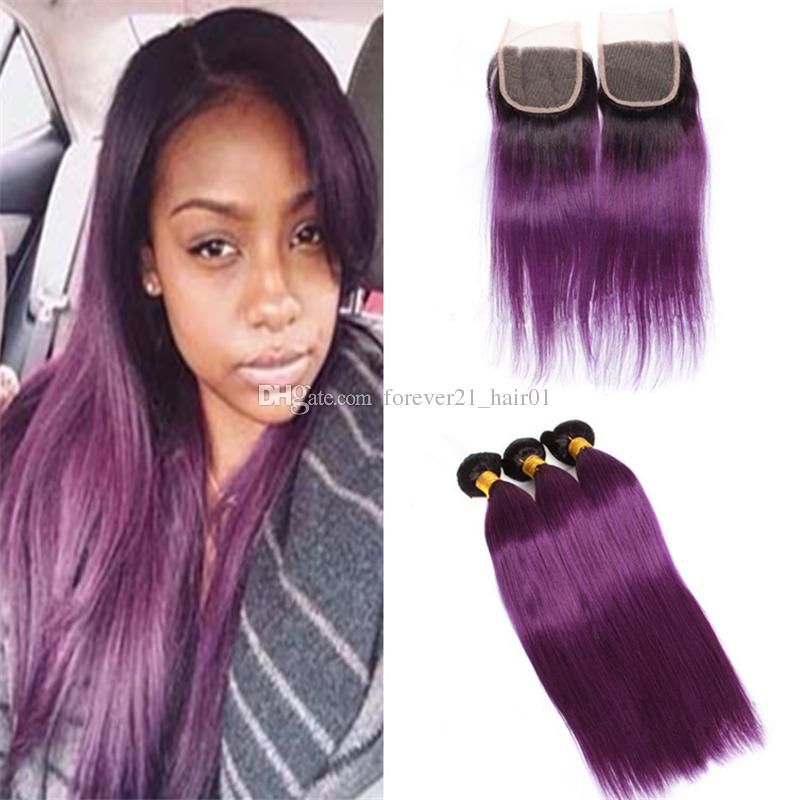 Black To Purple Ombre Straight Hair Quaebella