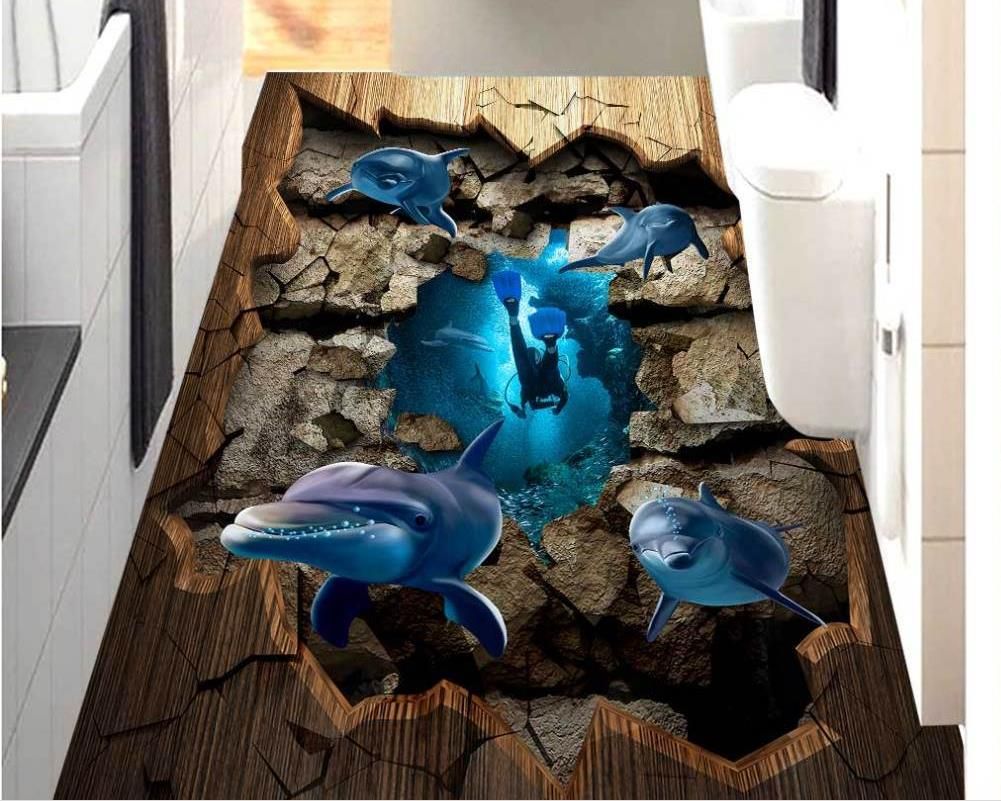 3d Floor Wallpaper Dolphin S Wallpapers For Wall 3d Floor Wallpaper Dolphin S Wallpapers For Wall Custom Room Landscape Pvc Flooring Roll Uk 2019 From Yeyueman8888 Gbp 52 26