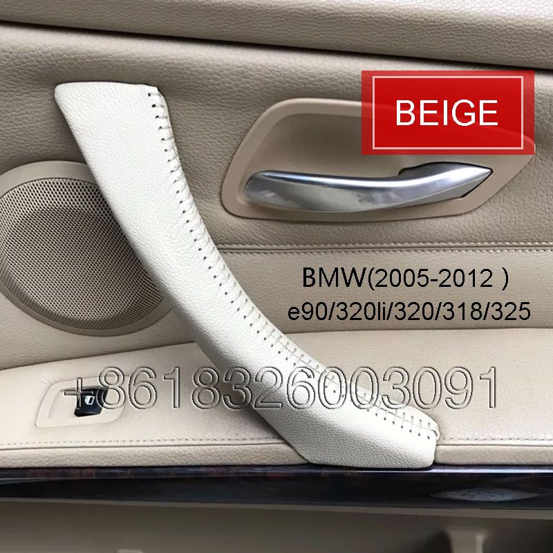 Bmw Series 3 E90 Raw Leather Car Inner Door Handle Cover /Car Inner