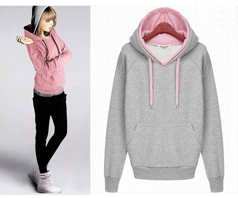 pink and grey hoodie