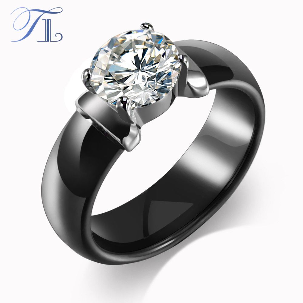 5 benefits of wearing ceramic wedding rings 2020 TL New Arrival Ceramic Rings For Women Huge Zircon Cabochon
