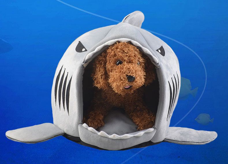 2020 Soft Dog House For Large Dogs Warm Shark Dog House Tent High