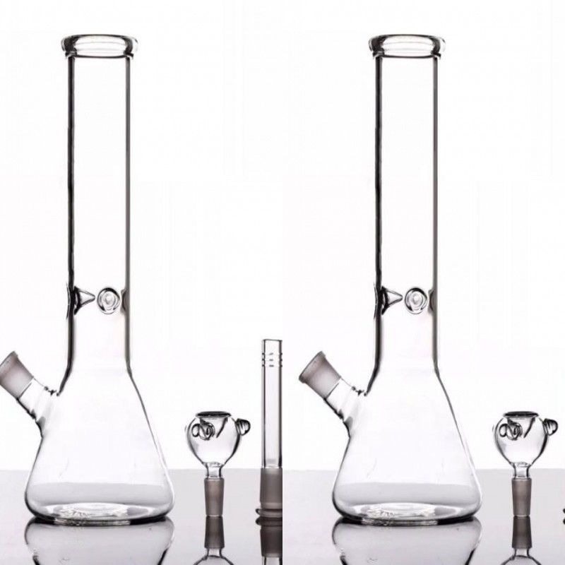 2020 In Stock Glass Bongs Simple Clear Glass Bong Recycle Oil Rigs Bongs Percolator New