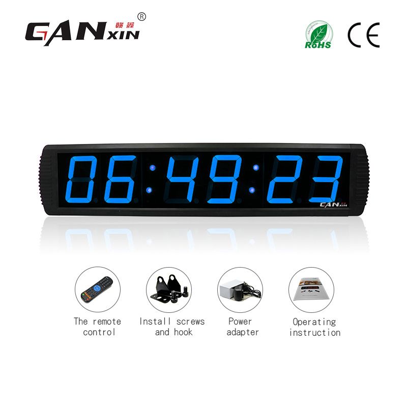 Ganxin 4 Inch 6 Digits Led Display Digital Office Clock Garage Edition Wall Timer Countdown