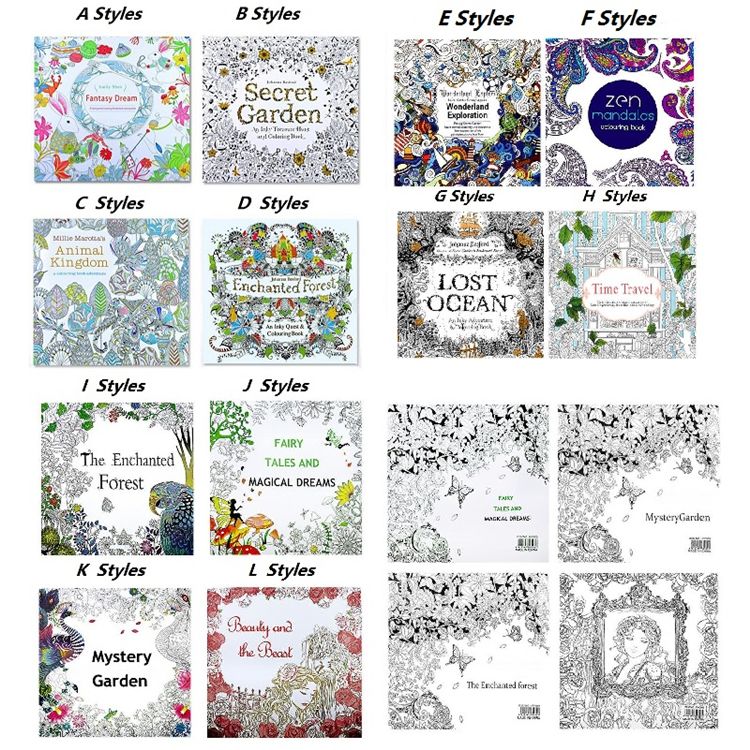 New Secret Garden Animal Kingdom Enchanted Forest Coloring Book Treasure Hunt Adult Kid Stress Relieve Creative Doodling Drawing Books 2186 Kids Colour