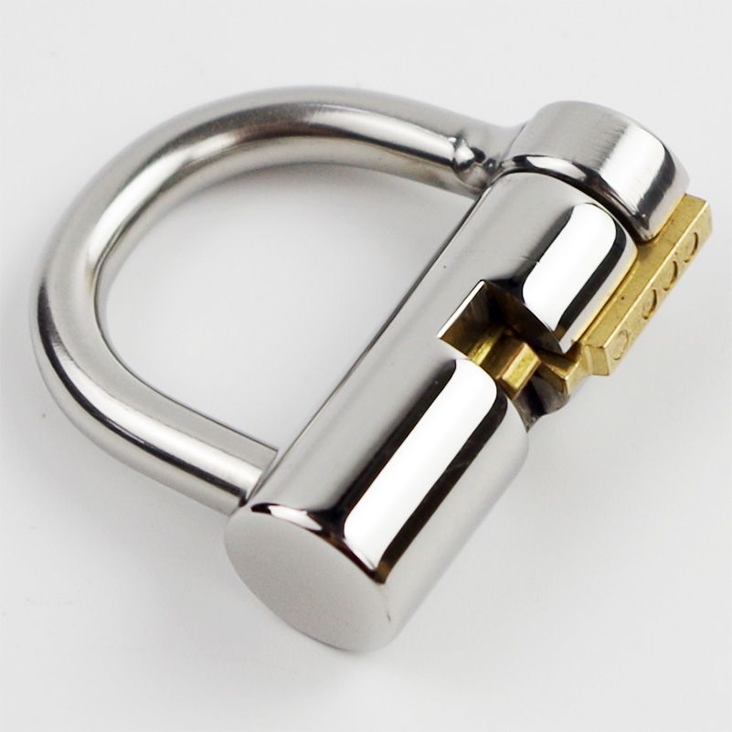 Steel D Ring Pa Lock 5mm Glans Piercing Male Chastity Device Slave Penis Harness Restraint