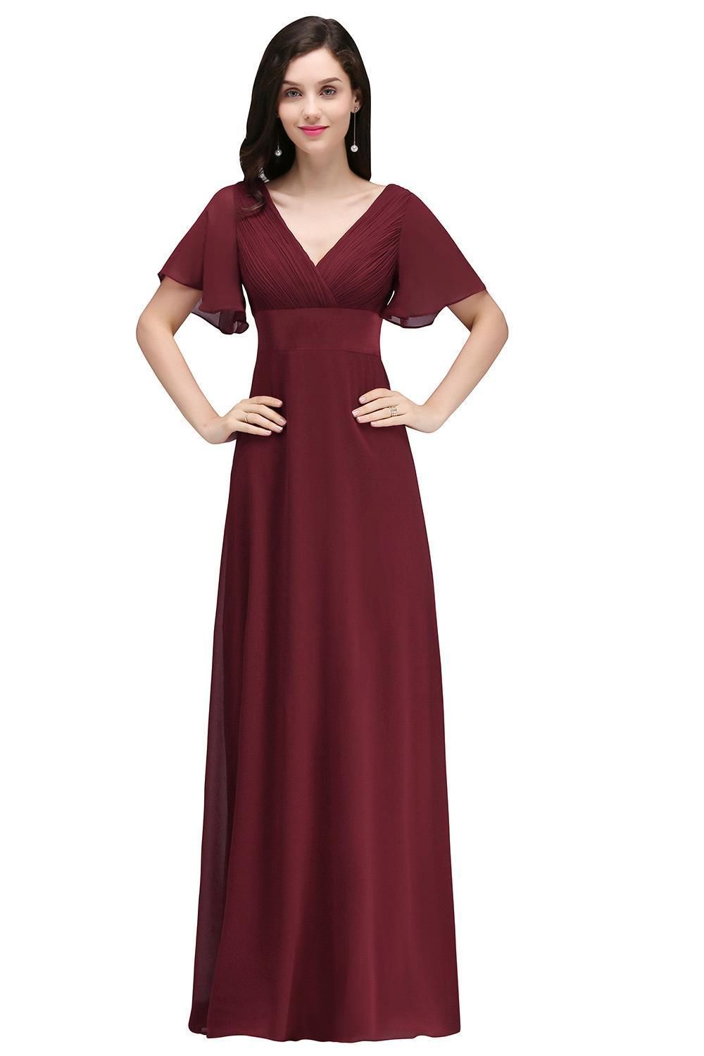 burgundy chiffon dress