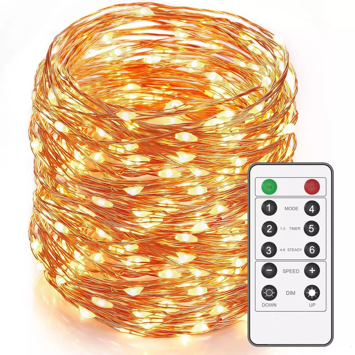 16ft 66led 164ft 500 Leds Dimmable Led String Lights Long Outdoor 16ft 66led 164ft 500 Leds Dimmable Led String Lights Long Outdoor Waterproof Cooper Wire With Remote Warm White Indoor Light Lighting Strips