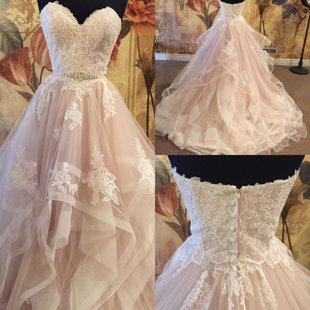 Tiered Skirt Wedding Dresses 2017 with Sweetheart Neckline And Long