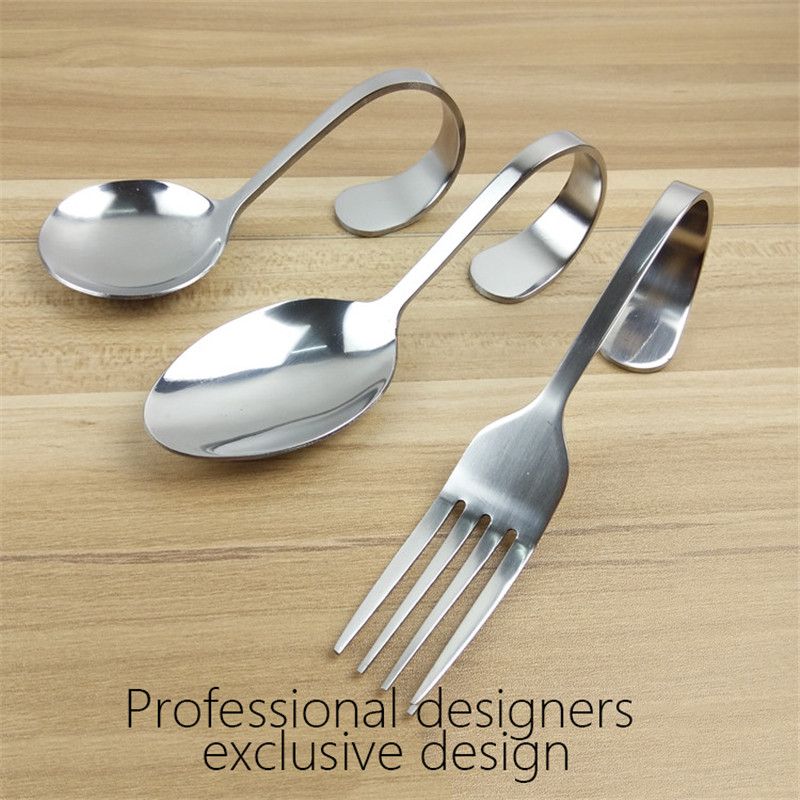 2019 Stainless Steel Travel Fork And Spoon Bent Fork Spoon Creative